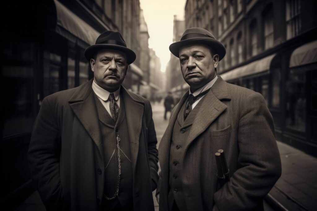 Portrait of Classy London Gangsters in 1900s Stock Free