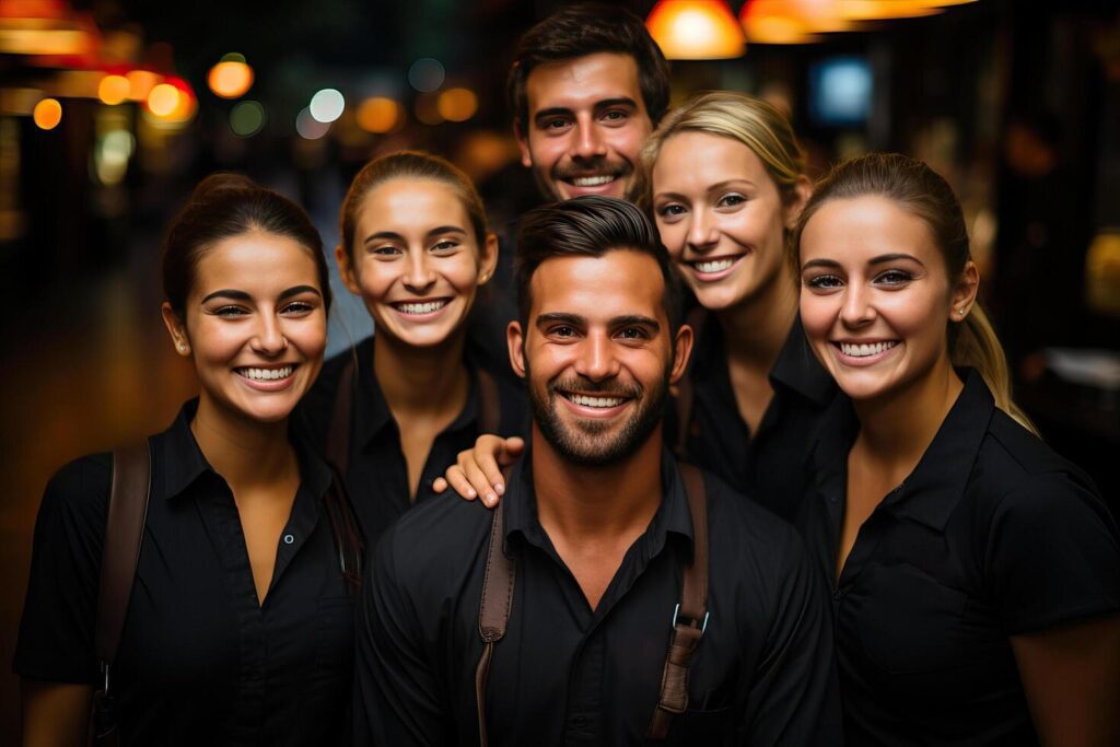 Portrait of happy successful multiracial business team. Stock Free