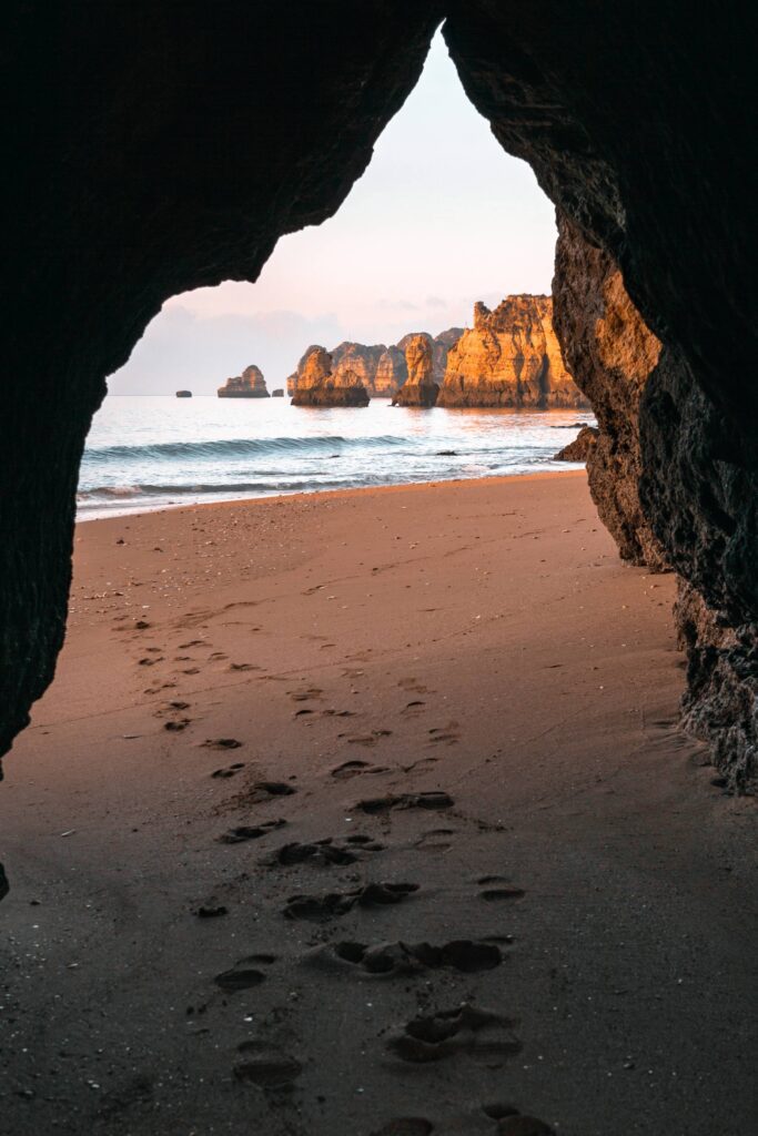 Portugal Coastline View from a Cave Free Photo