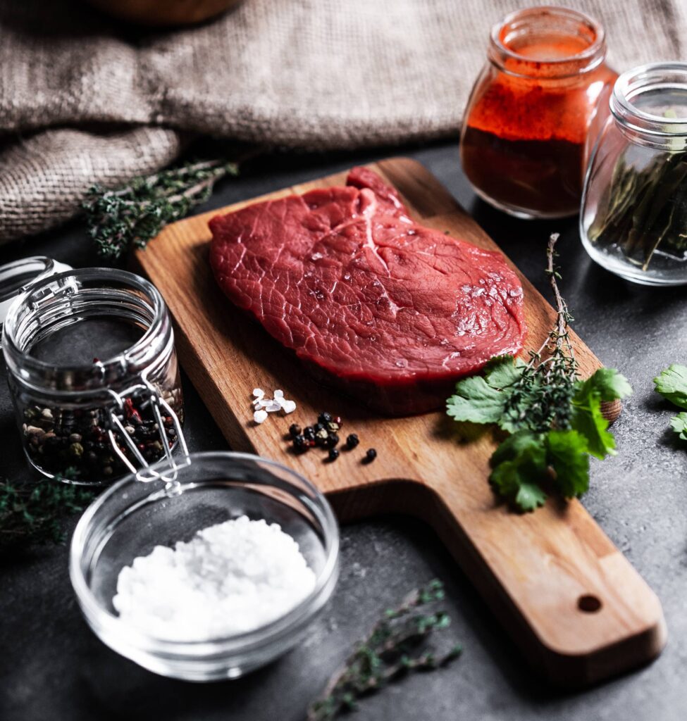 Preparing Beef Steak Close Up Free Photo