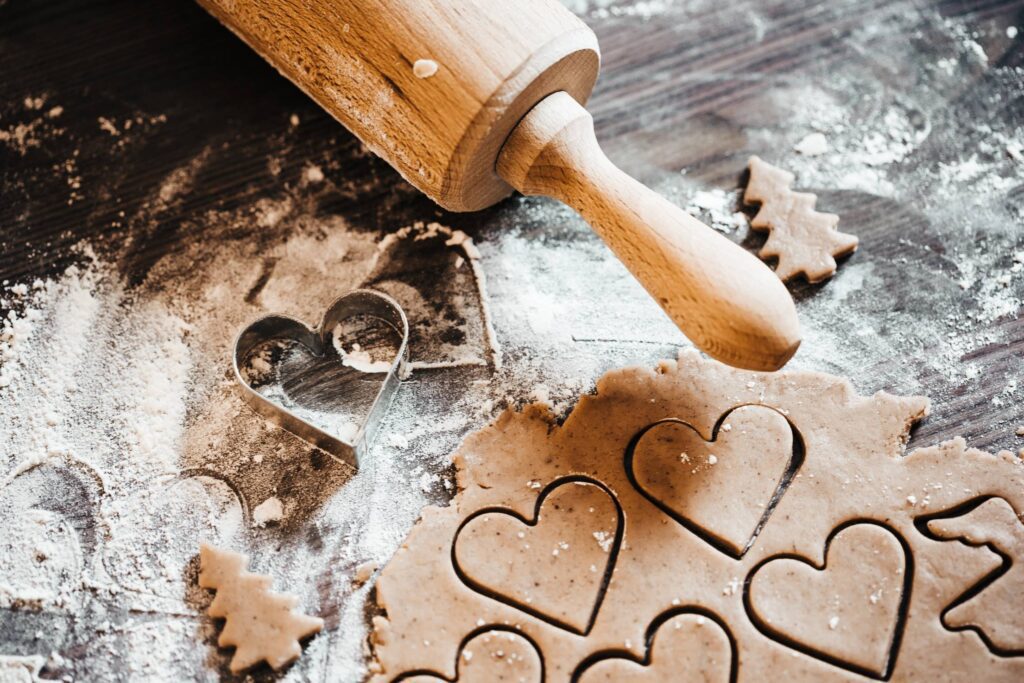 Preparing Christmas Sweets: Lovely Hearts Free Photo