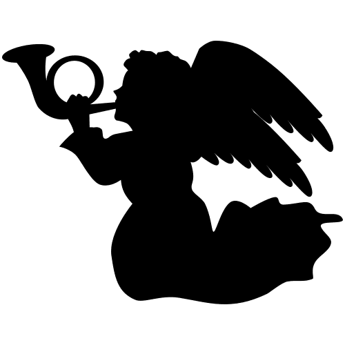 Angel singing trumpet icon Stock Free