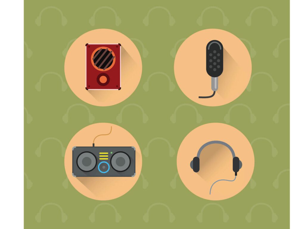 Music objects for design. Vector illustration