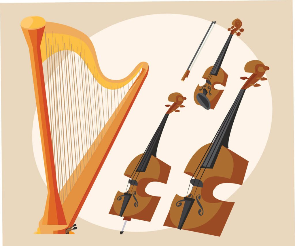 Music objects vector illustration for design