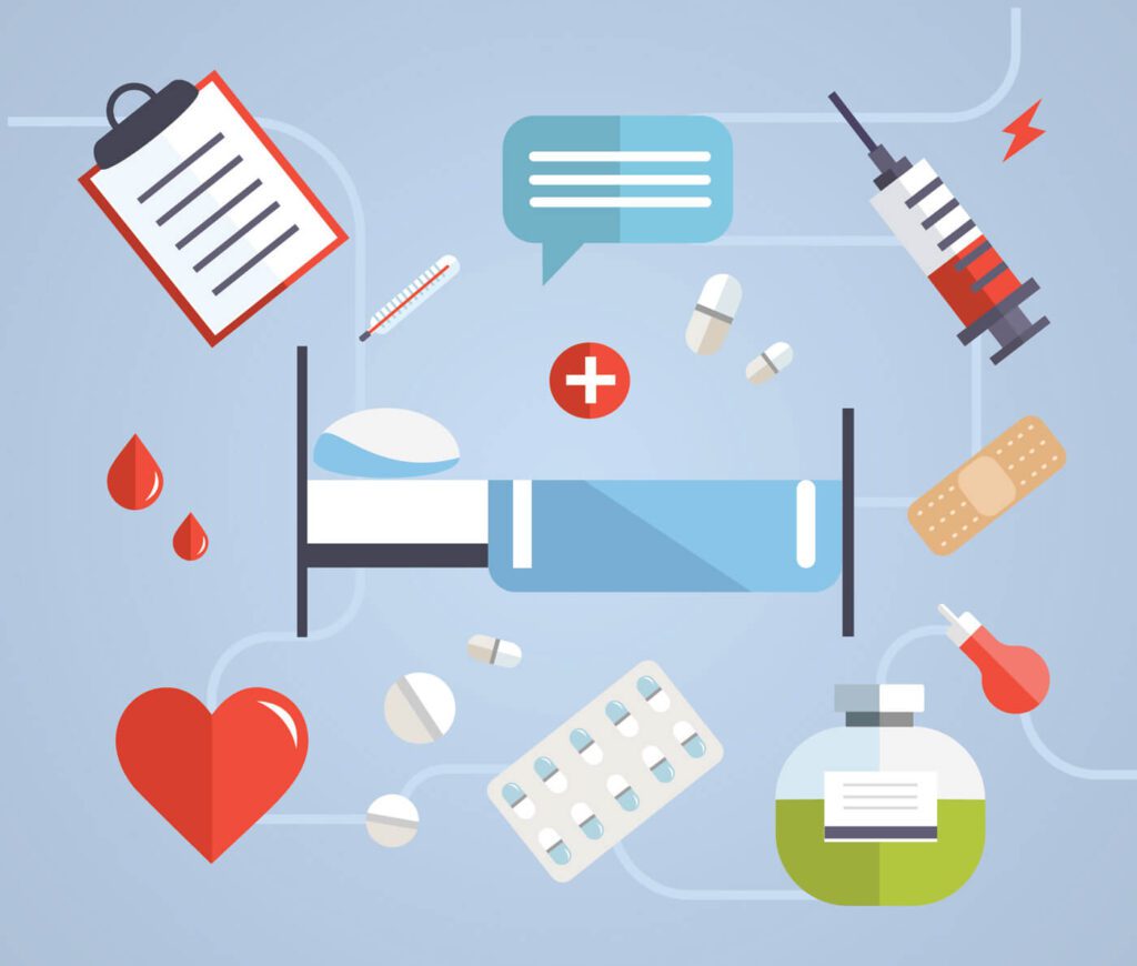 Medical objects for design. Vector illustrations