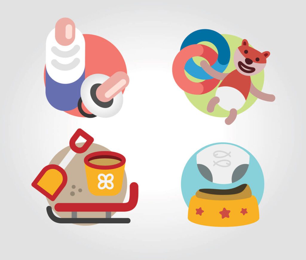 Toys icons vector illustration for design