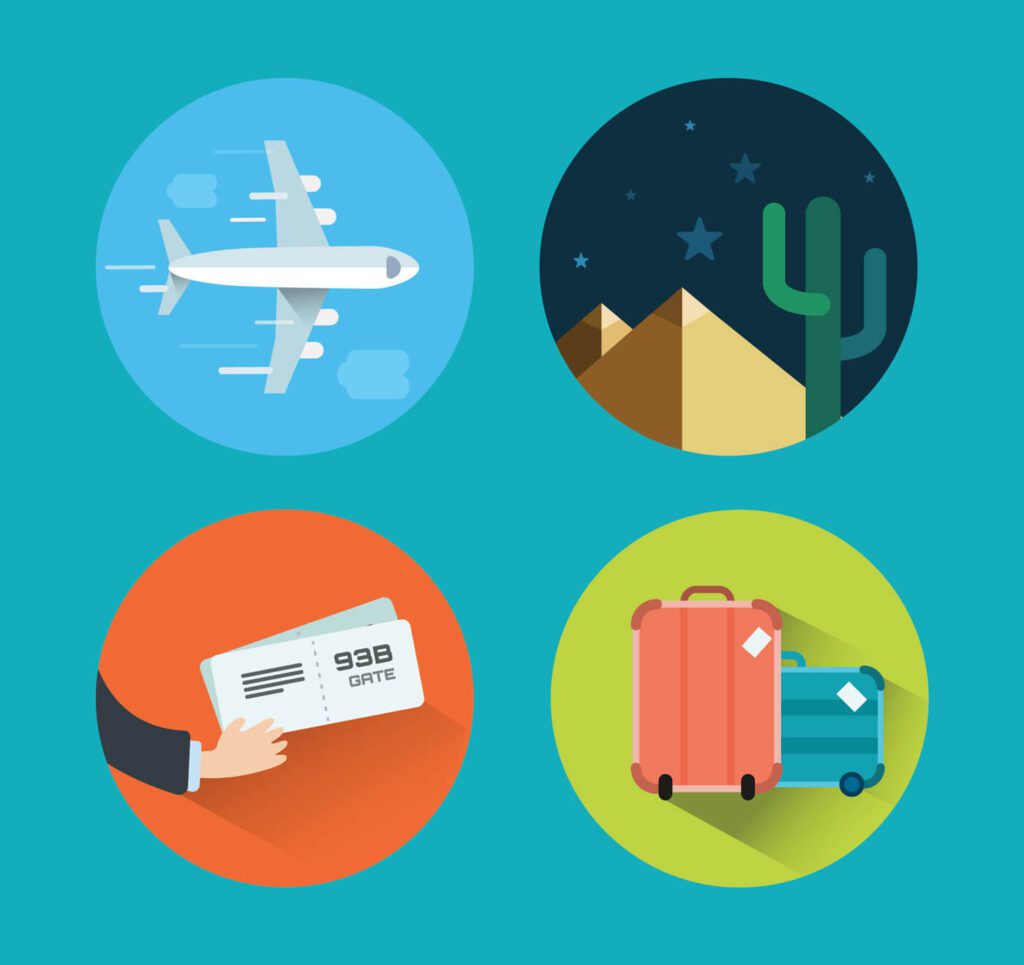 Travel icons for design. Vector illustration