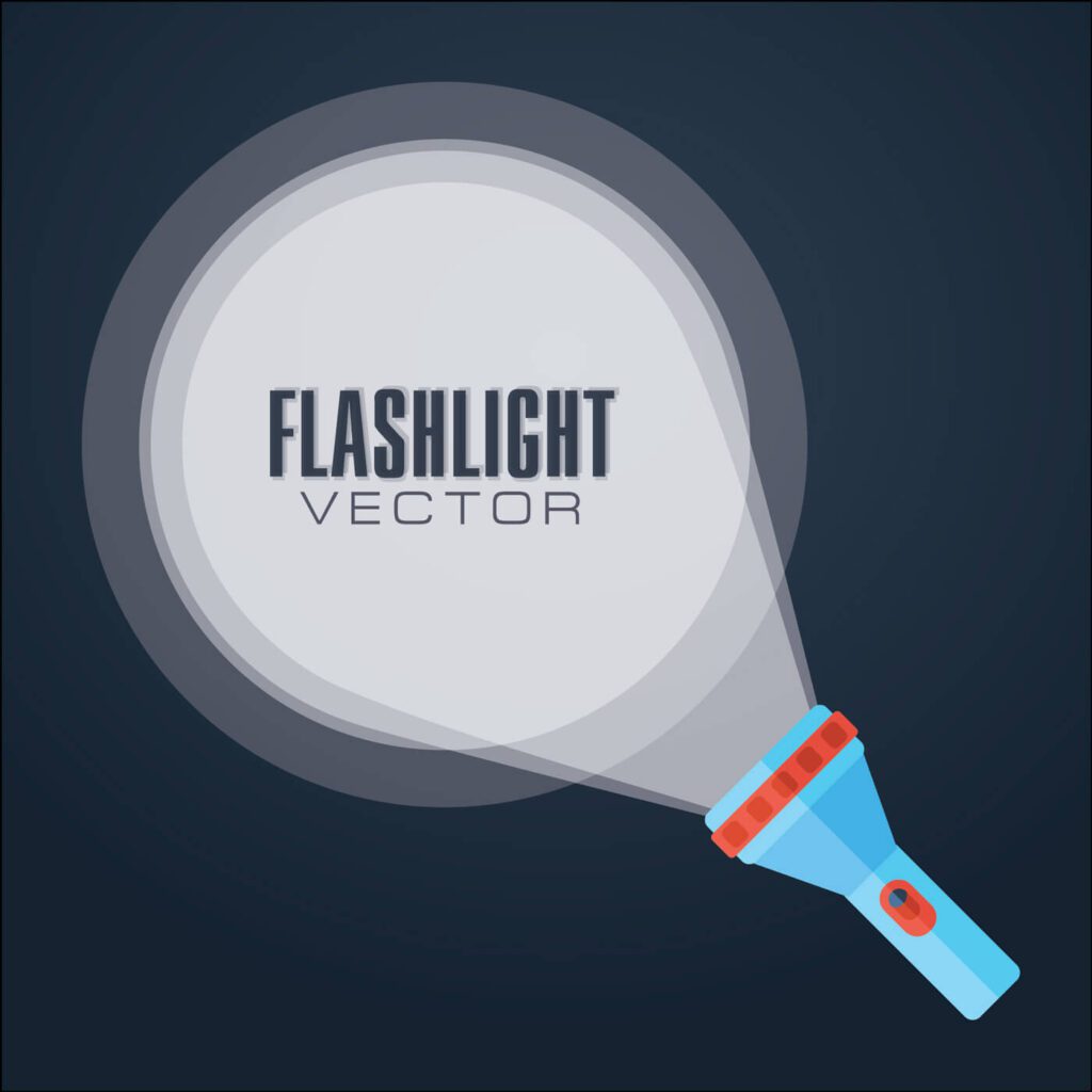 Flat vector illustration flashlight.