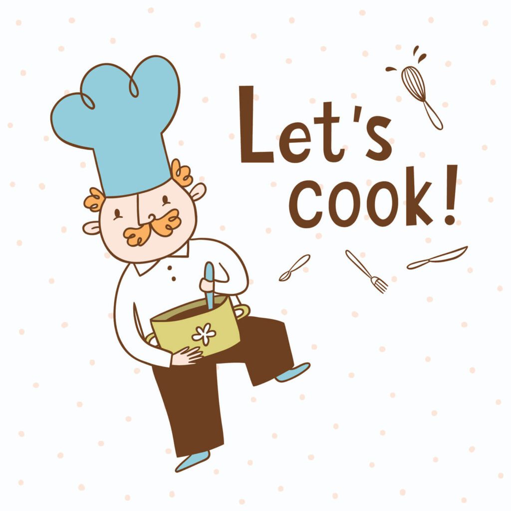 Let’s cook. Vector illustration of a cook