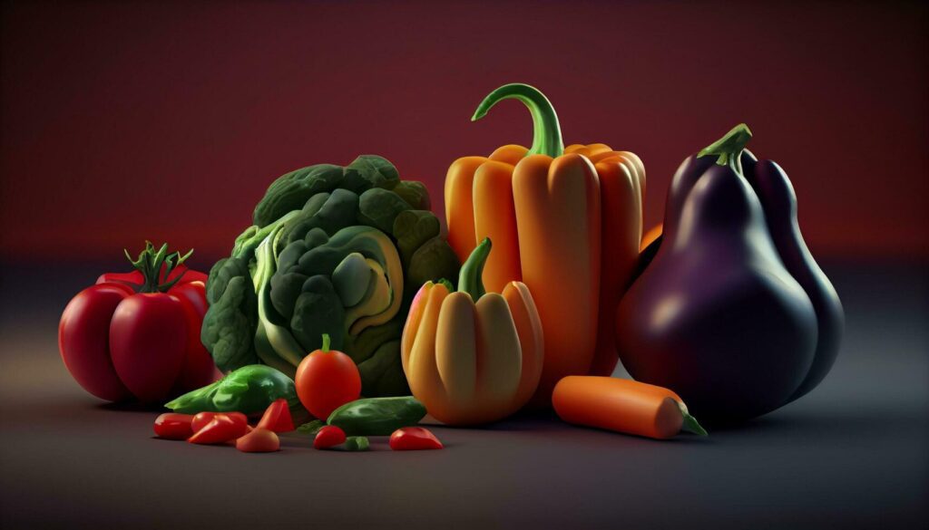 pumpkin and fresh vegetables healthy food ,generative AI Stock Free