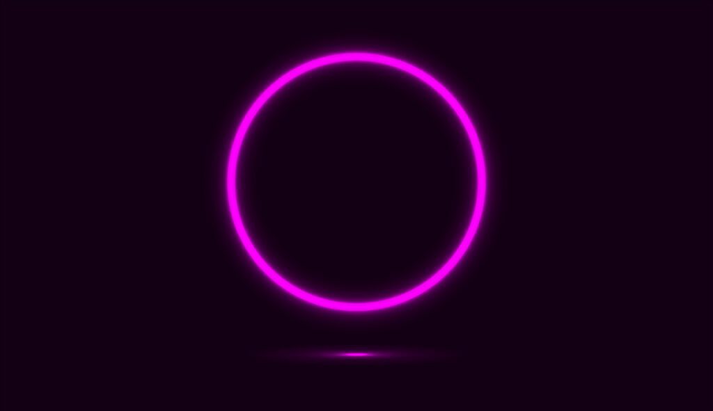 Purple neon of circle isolated on dark background Free Vector and Free SVG