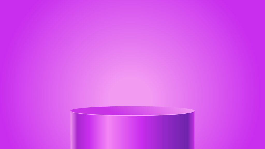 Purple product background stand or podium pedestal on empty display with glowing light backdrops vector background Free Vector and Free SVG