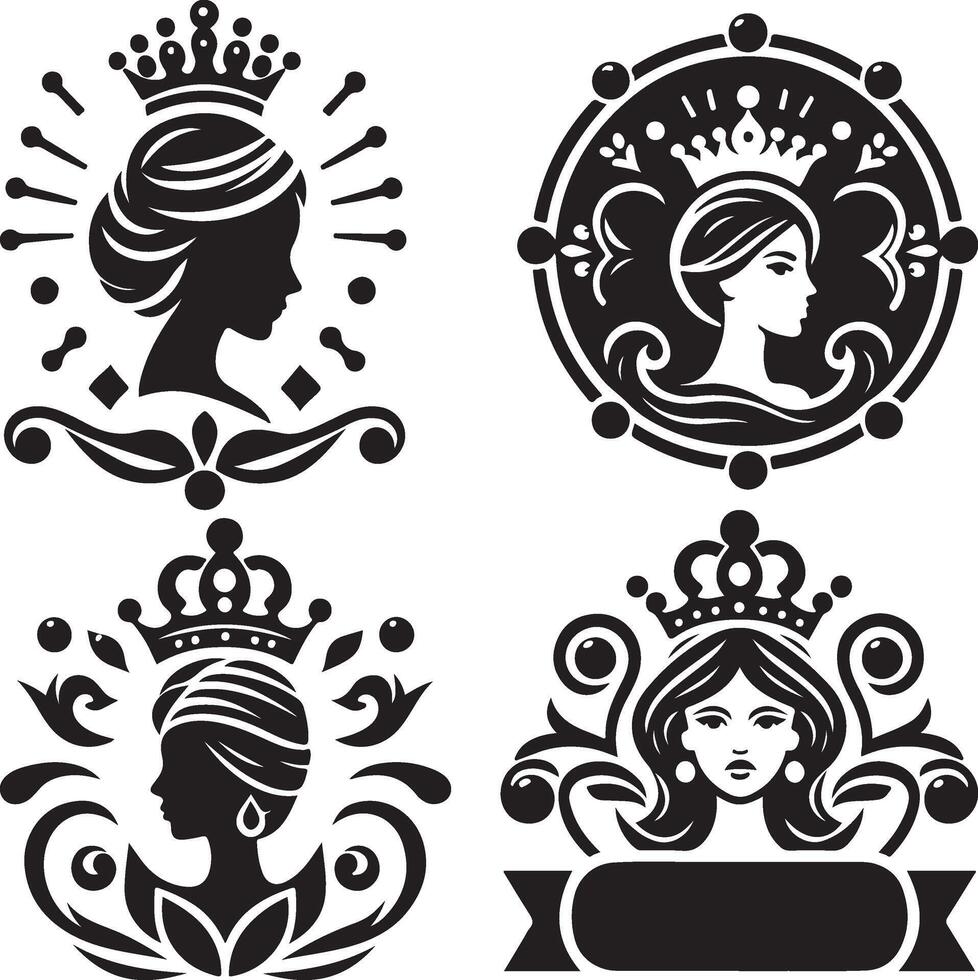 Queen art icon illustration Stock Free