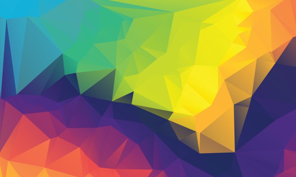 Rainbow Color Polygon Background Design, Abstract Geometric Origami Style With Gradient Free Vector and Free SVG