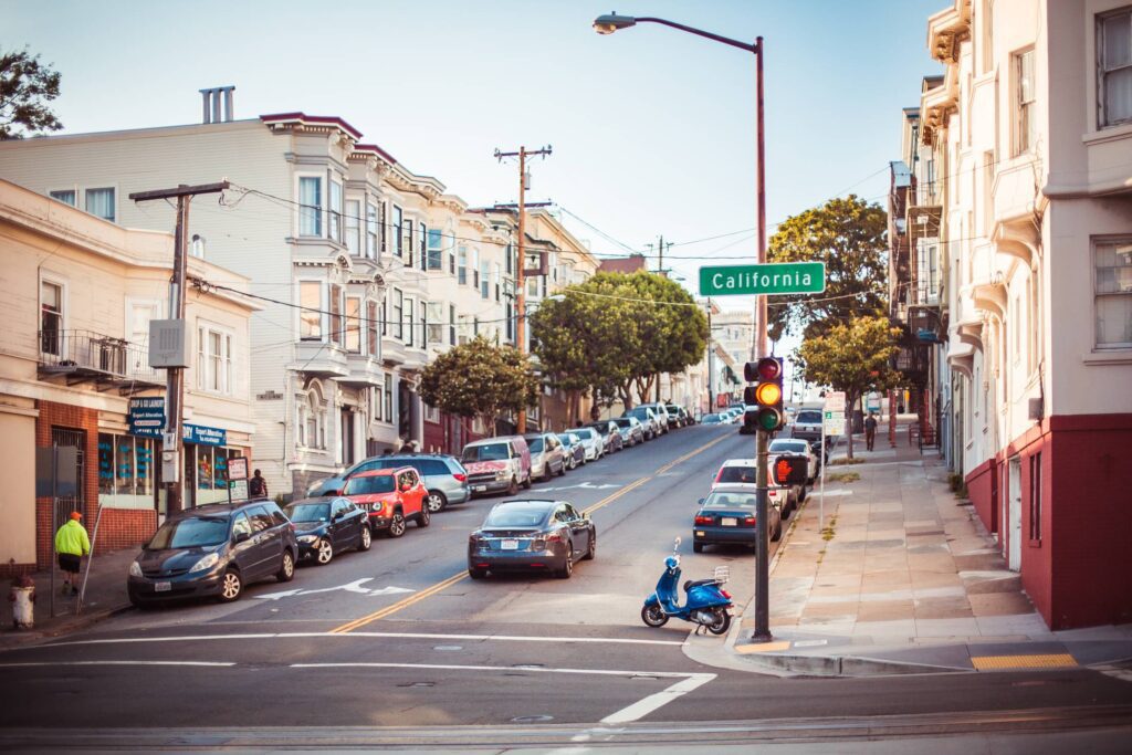 Random Shot of California Street Intersection Free Photo