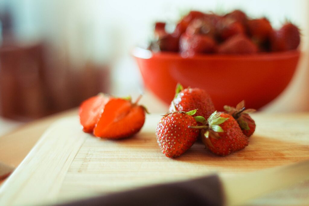 Ready to Cut Strawberries Free Photo