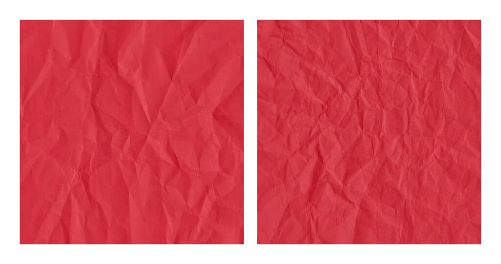 Realistic crumpled red paper texture background set Free Vector