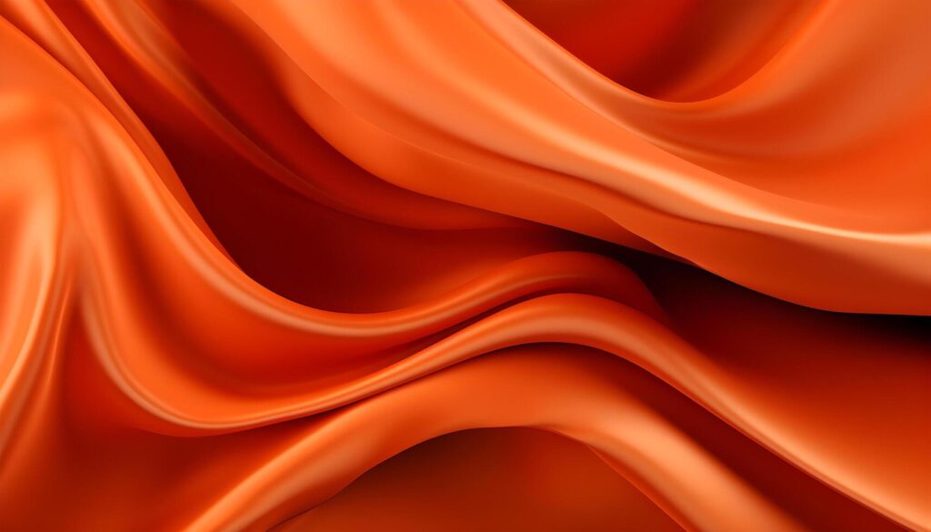 realistic wavy abstract background, delicate and elegant orange silk cloth, Stock Free