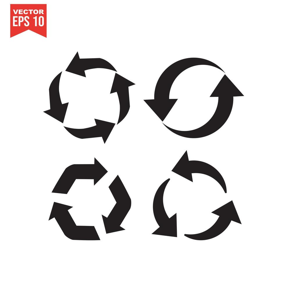 Recycle icon, Recycle icon vector, in trendy flat style isolated on white background. Recycle icon image, Recycle icon illustration Stock Free