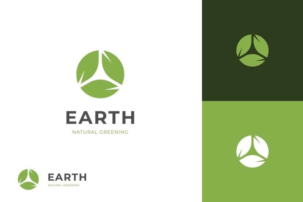 recycle leaf logo icon design with circle foliage graphic concept, recycling ecology logo template Stock Free