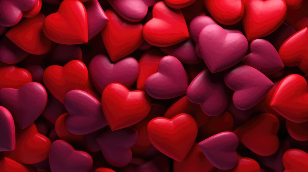 Red 3D Hearts Background Stock Free