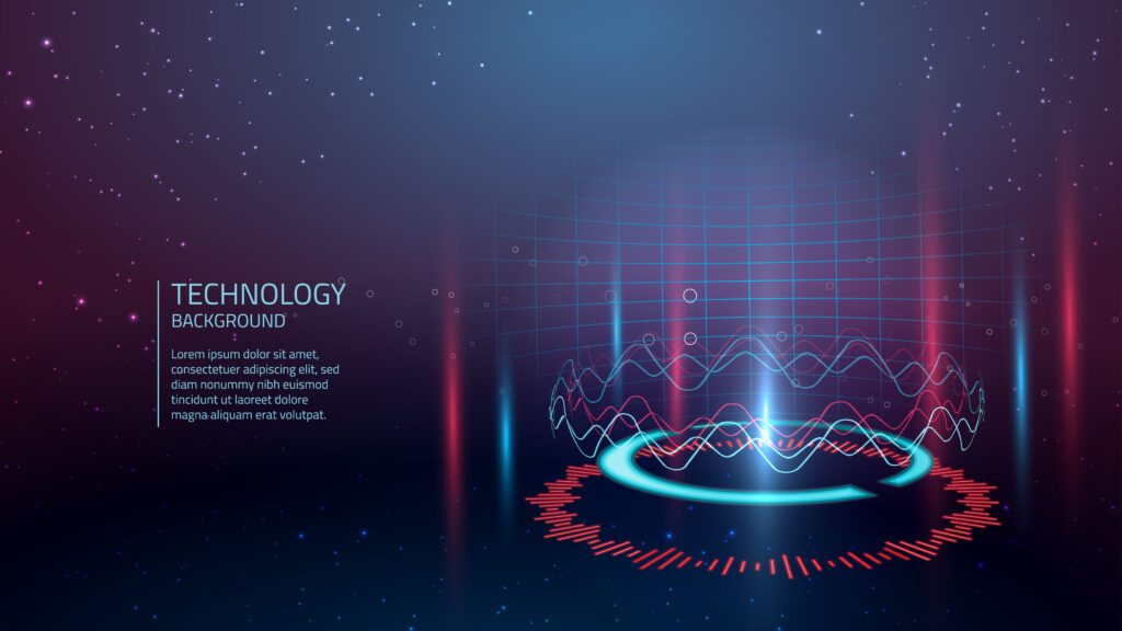 Red and Blue Cyber Technology Background Free Vector