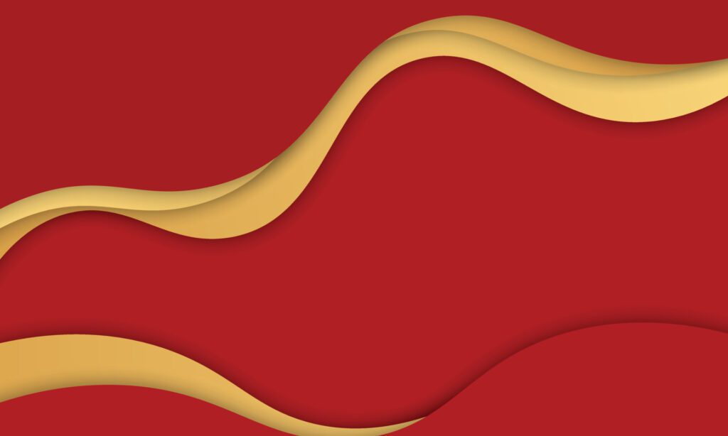 Red and gold wavy background. Free Vector