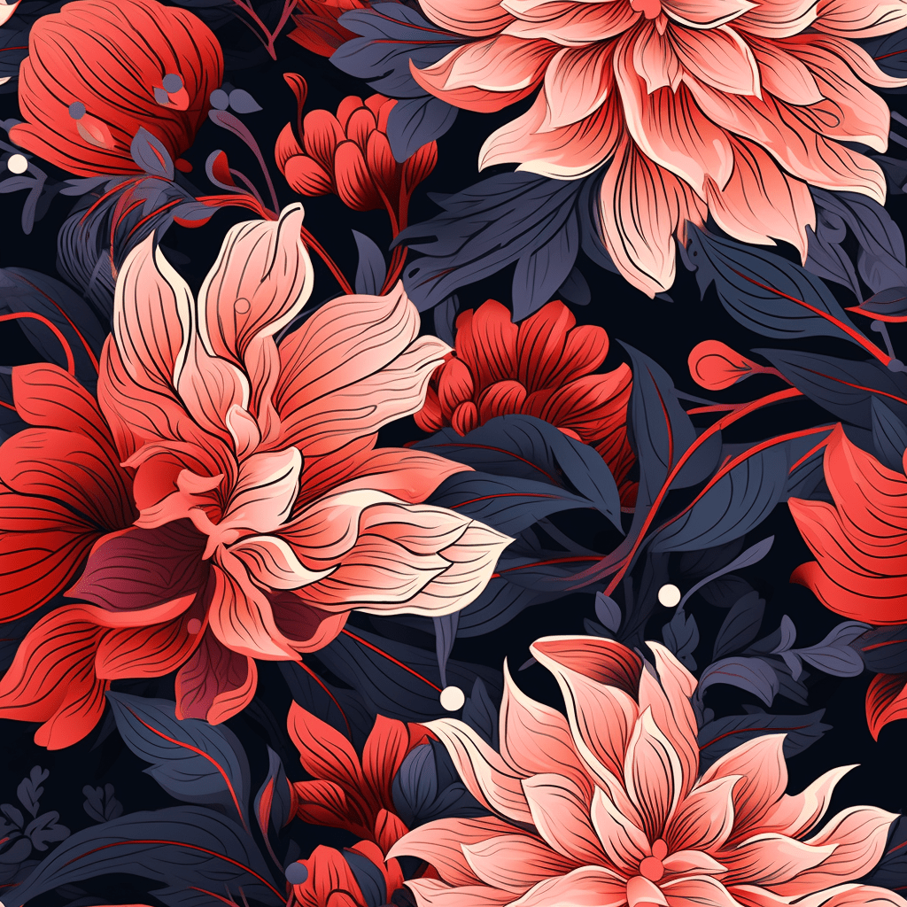 Red Blooms Texture Seamless Background Stock Free