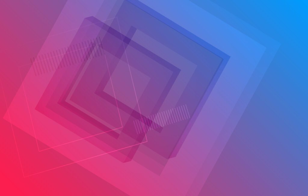 red blue gradient background with trendy shapes Free Vector