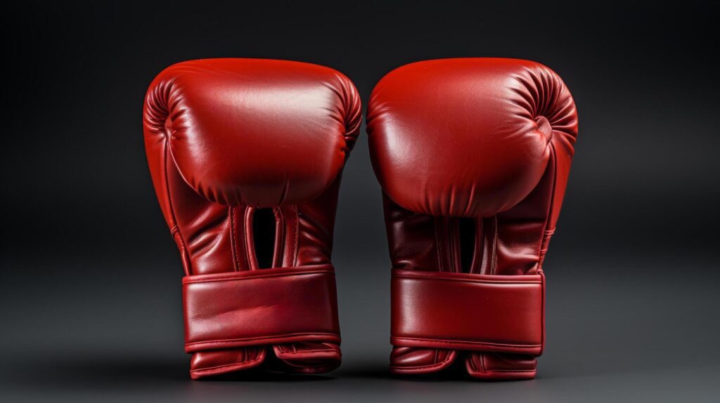 Red Boxing Gloves on Black Background Stock Free