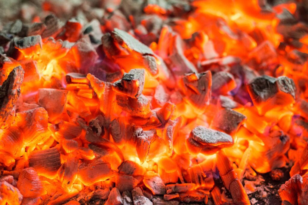 Red Burning Live Coals Campfire Free Photo