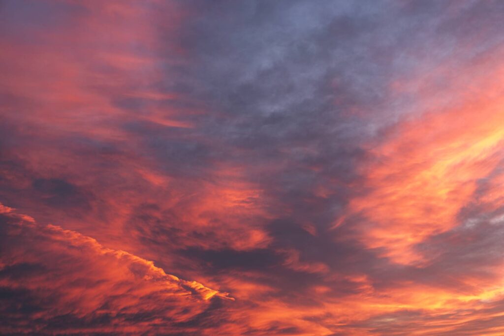 Red Clouds During Beautiful Sunset Free Photo