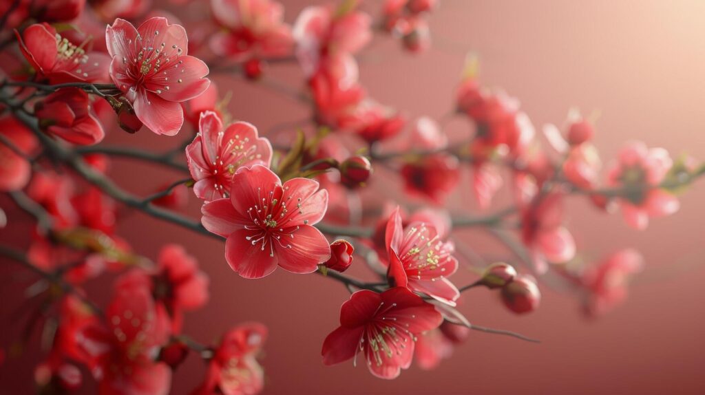 Red Flowers on Red Background Stock Free