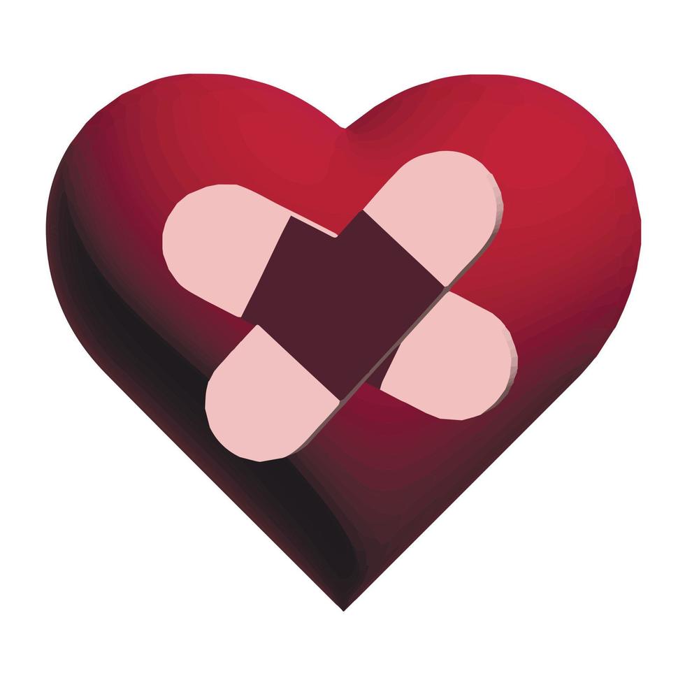 Red heart. Realistic 3d design icon heart symbol love. Vector illustration Stock Free