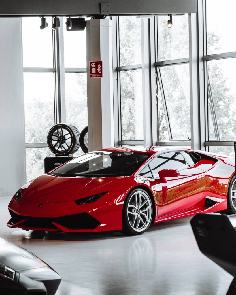 Red Lamborghini Huracán in Lamborghini Museum Italy Free Photo