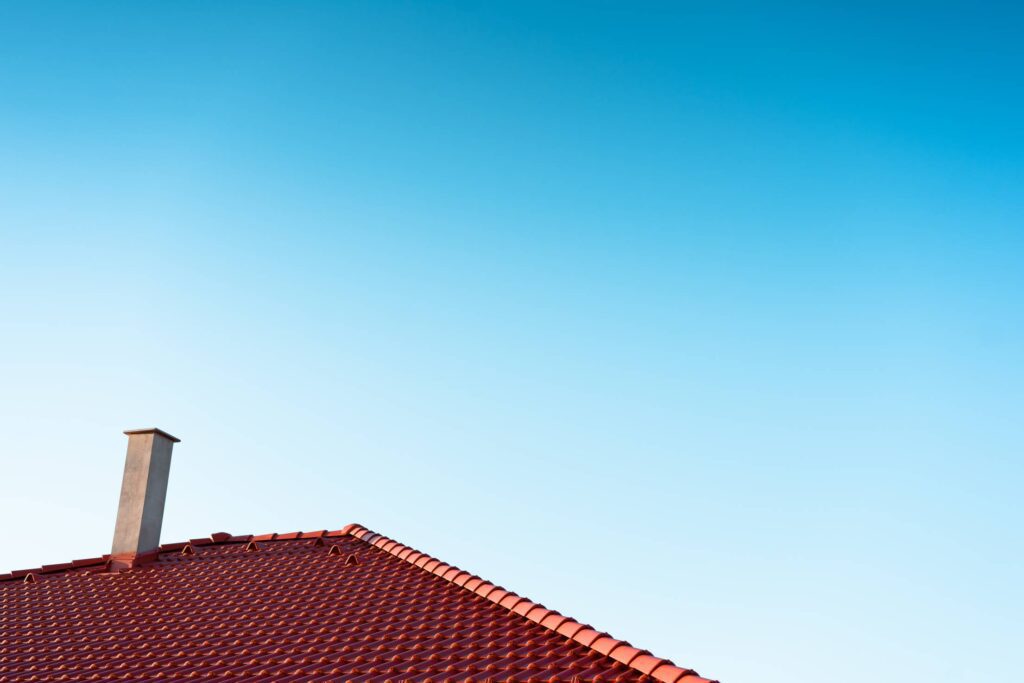 Red Roof with Clay Tiles and Chimney Free Photo