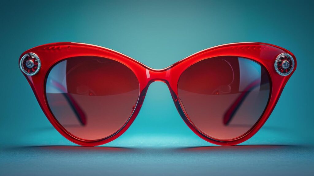 Red Sunglasses on Blue Background Stock Free