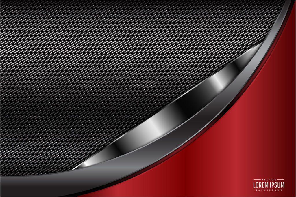 Red technology curved design background Free Vector