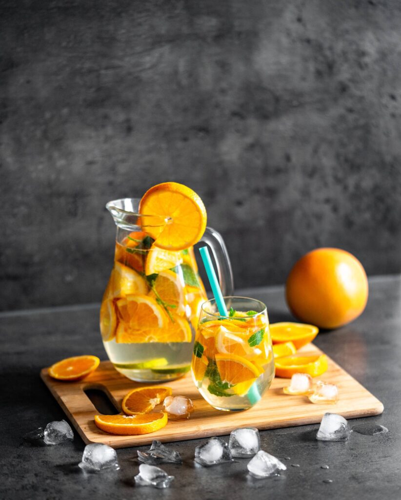 Refreshing Cold Citrus Water with Mint Free Photo