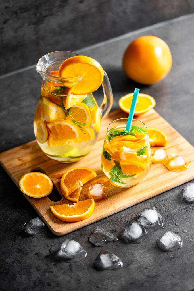 Refreshing Orange Lemonade with Mint Free Photo