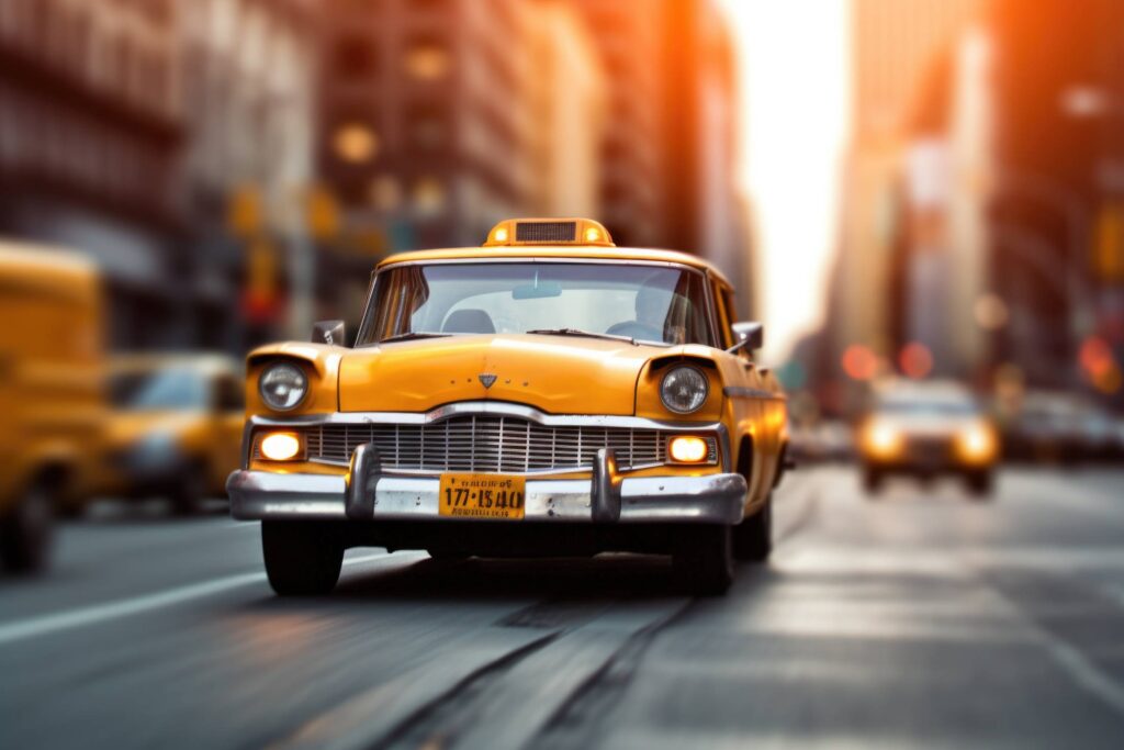 Retro Yellow New York City Taxi Stock Free