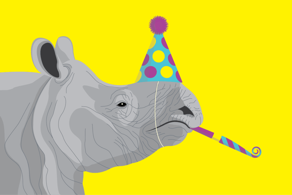 Rhino Party Free Stock Vector