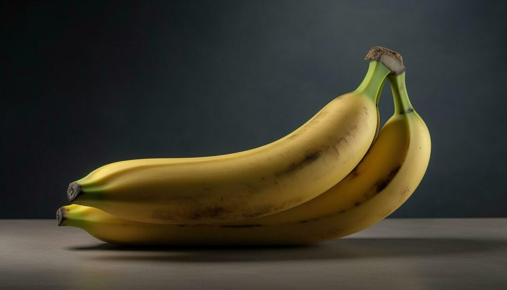 Ripe organic banana, a healthy snack for vegetarian lifestyles generated by AI Stock Free