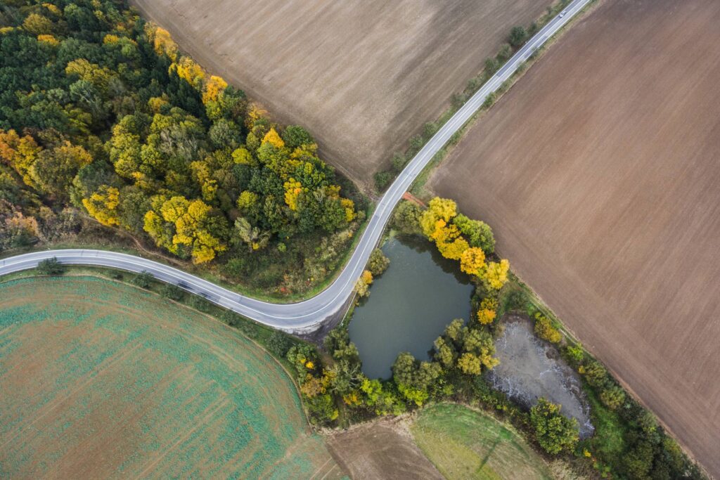 Road from Above Bird’s View Free Photo