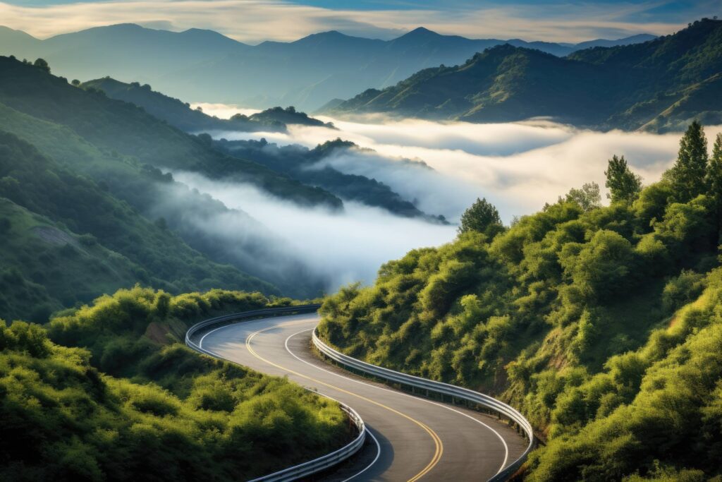 Road in Amazing Summer Mountains Stock Free