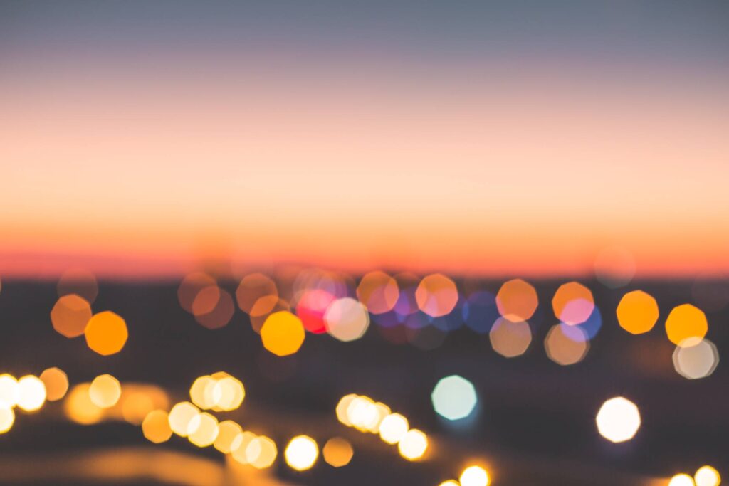 Romantic Bokeh Colors Over The City Free Photo