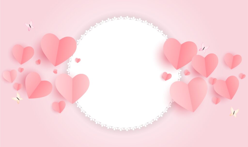 Romantic Love and Feelings Background Design with Frame for Your Text Free Vector