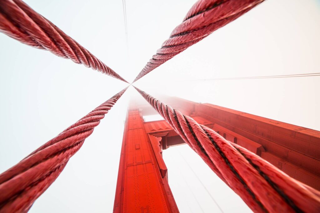 Ropes on The Golden Gate Bridge in San Francisco Free Photo