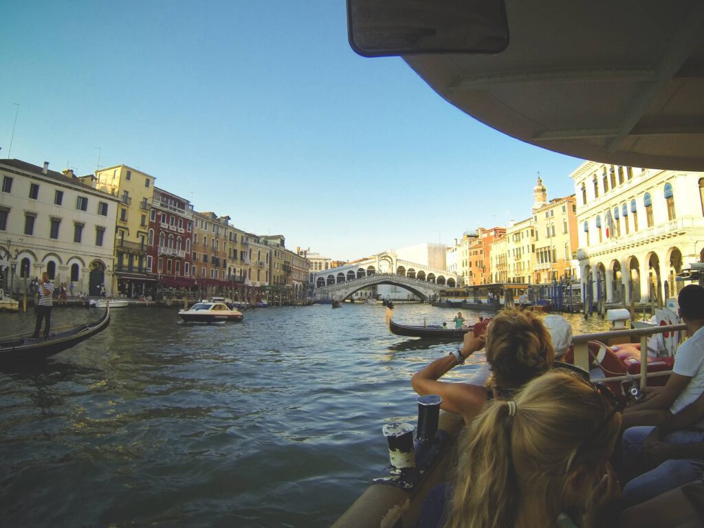 Sailing On Canal Grande In Venice, Italy Free Photo