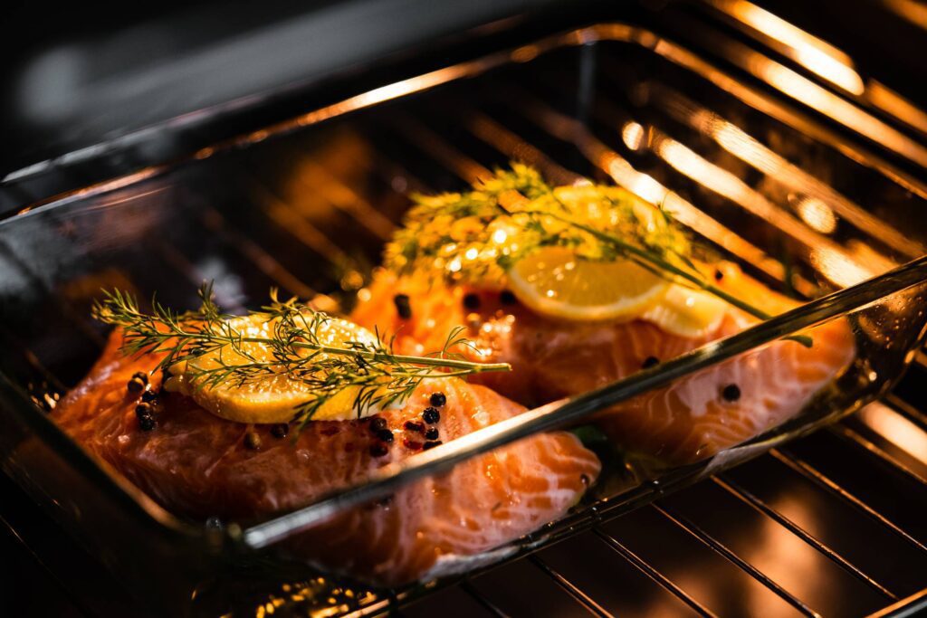 Salmon Fillet Roasted in an Oven Free Photo